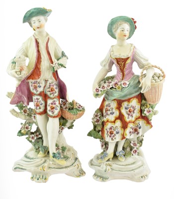 Lot 235 - A Pair of Derby Porcelain Figures of a Lady...