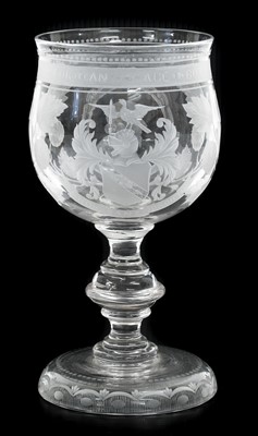 Lot 319 - A Glass Goblet, 19th century, the tulip shaped...