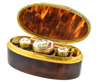 Lot 293 - A George III Gilt Metal Mounted Tortoiseshell...