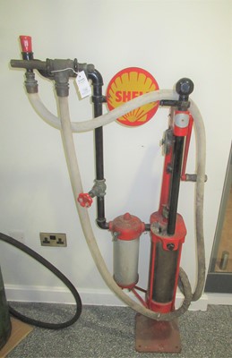Lot 139 - A Vintage Red Painted Skeleton Petrol Pump,...