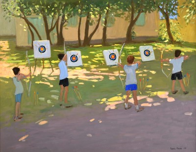 Lot 83 - Andrew Macara NEAC (b.1944) "Young Archers,...