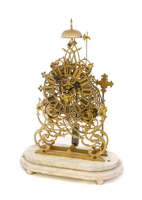 Lot 385 - A Brass Striking and Half Hour Passing Strike...