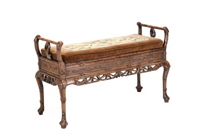 Lot 325 - A Chinese Hardwood Bench or Window Seat, circa...