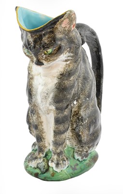 Lot 249 - A Minton Majolica Cat and Mouse Jug, circa...