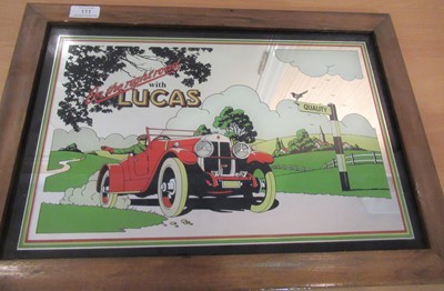 Lot 111 - A Glass Panel Depicting a 1920/30s Bentley...