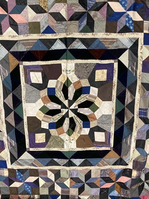 Lot 2192 - Circa 1880 English Medallion Silk and Velvet...