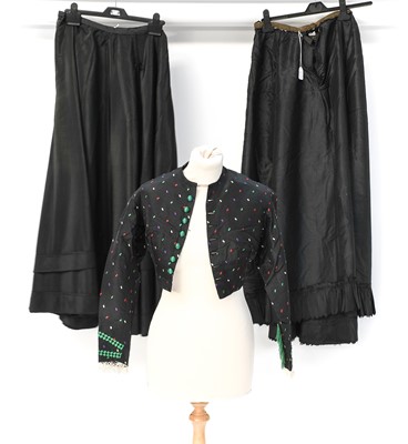 Lot 2051 - A Late 19th Century Decorative Black Silk...