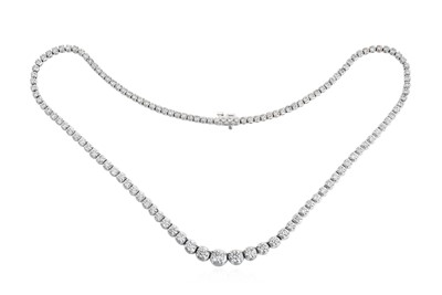 Lot 2020 - A Diamond Rivière Necklace the graduated round...