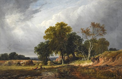 Lot 1076 - James Stark (1794-1859) Haymaking scene with...