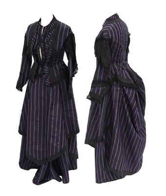 Lot 2069 - Late 19th Century Black and Purple Striped...