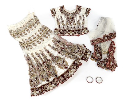 Lot 2022 - Circa 2016 Indian Bridal Lehenga Outfit,...