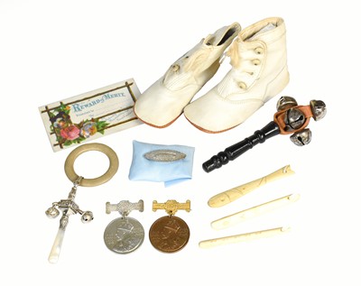 Lot 2054 - Circa 1900 and Later Baby Items comprising a...