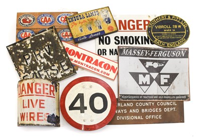 Lot 134 - ~ A Metal Warning Sign, stamped PRV54FTSE,...