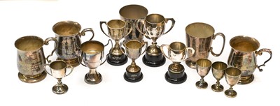 Lot 41 - ~ Fourteen Assorted Silver Plate Presentation...