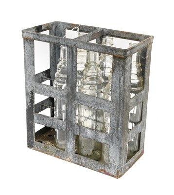 Lot 75 - Six Esso Clear Glass 1-Quart Oil Bottles, 39cm,...