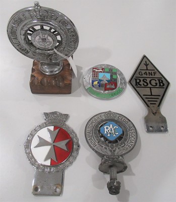 Lot 83 - Five Chromed/Enamelled Car Badges, to include:...