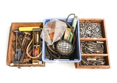 Lot 80 - Three Boxes, including: tap dies, Dunlop brass...