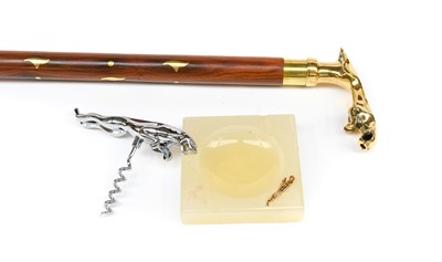 Lot 40 - Jaguar Interest: an onyx ashtray with Jaguar...
