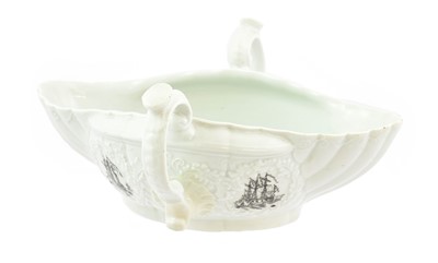 Lot 212 - A Worcester Porcelain Twin-Handled Sauceboat,...