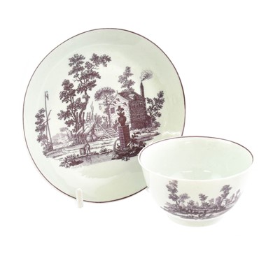 Lot 213 - A Worcester Porcelain Tea Bowl and Saucer,...