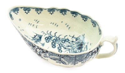 Lot 214 - A Worcester Porcelain Sauceboat, circa 1775,...