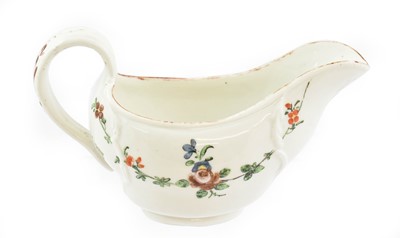 Lot 233 - A Champions Bristol Porcelain Sauceboat, circa...