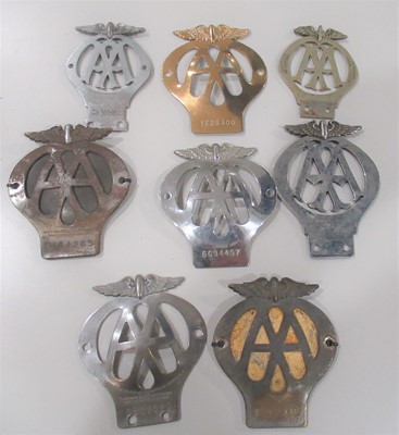 Lot 68 - Eight Assorted AA Members Club Badges, from...