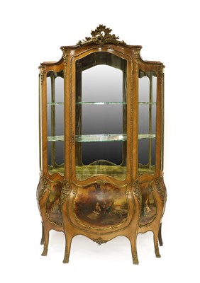 Lot 581 - A Louis XV Vernis Martin Style Kingwood and...