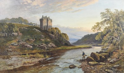 Lot 1072 - John Syer (1815-1885) Angler before a Scottish...