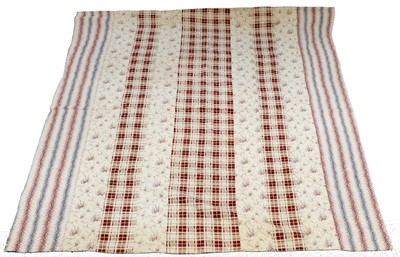 Lot 2184 - Late 19th Century Stripy Quilt, with alternate...