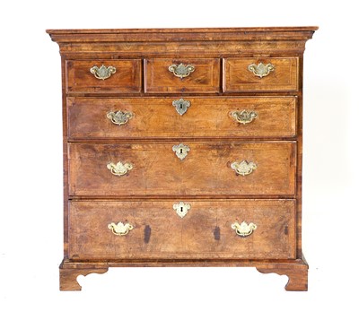 Lot 9 - A George I Walnut and Feather-Banded Straight...