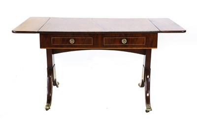 Lot 10 - A Regency Mahogany and Boxwood-Strung Sofa...
