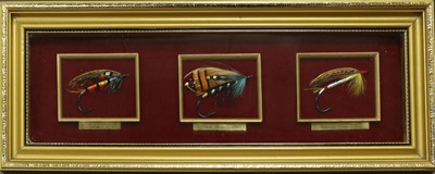 Lot 36 - A Group of Six Framed of Gut Eyed Salmon Flies