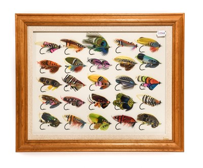 Lot 66 - A Large Framed Set of Twenty Five Get Eyed Salmon Flies