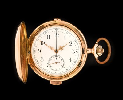 Lot 2266 - A 14 Carat Gold Full Hunter Keyless Quarter...