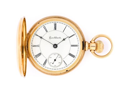 Lot 2263 - Rockford: A 14 Carat Gold Full Hunter Keyless...