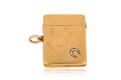 Lot 2088 - A Victorian Gold and Diamond-Set Vesta-Case