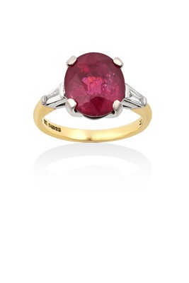 Lot 2084 - An 18 Carat Gold Ruby and Diamond Ring the...