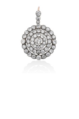 Lot 2056 - A Diamond Pendant, circa 1880 the central old...