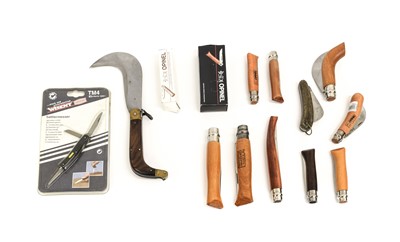 Lot 159 - A Collection of Eleven Opinell Folding Knives,...