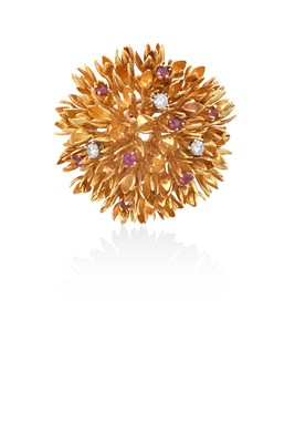 Lot 2049 - A Ruby and Diamond Brooch, by Tiffany & Co. in...