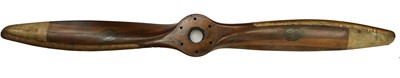 Lot 45 - A Laminated Wood Aeroplane Propeller for a...