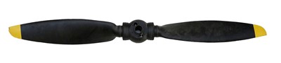 Lot 51 - A Black Painted Wood Twin Blade Propeller, one...