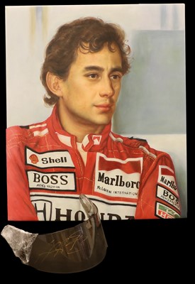 Lot 530 - A Plastic Helmet Sun Visor, signed by Michael...