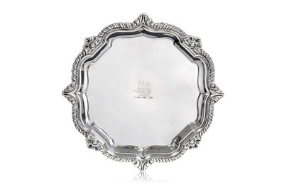 Lot 2014 - A George II Silver Waiter