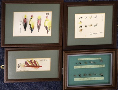 Lot 35 - A Group of Four Framed Salmon And Trout Flies