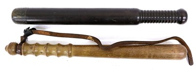 Lot 42 - A Victorian Ebony Police Truncheon, the weight...