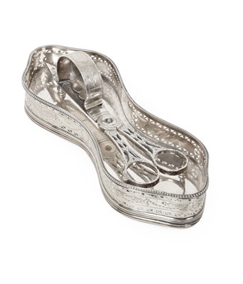 Lot 2022 - A Pair of George III Silver Candle-Snuffers and an Associated Stand