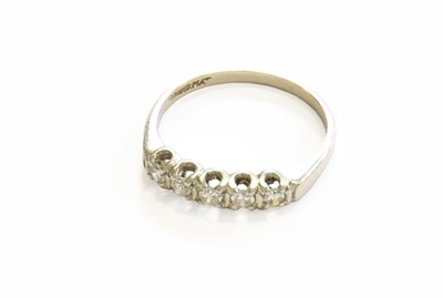 Lot 33 - A Diamond Five Stone Ring, the eight-cut...