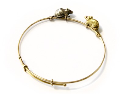 Lot 107 - An Expanding Mouse Bangle, the mice with...